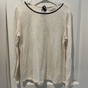 White lace and black bow top